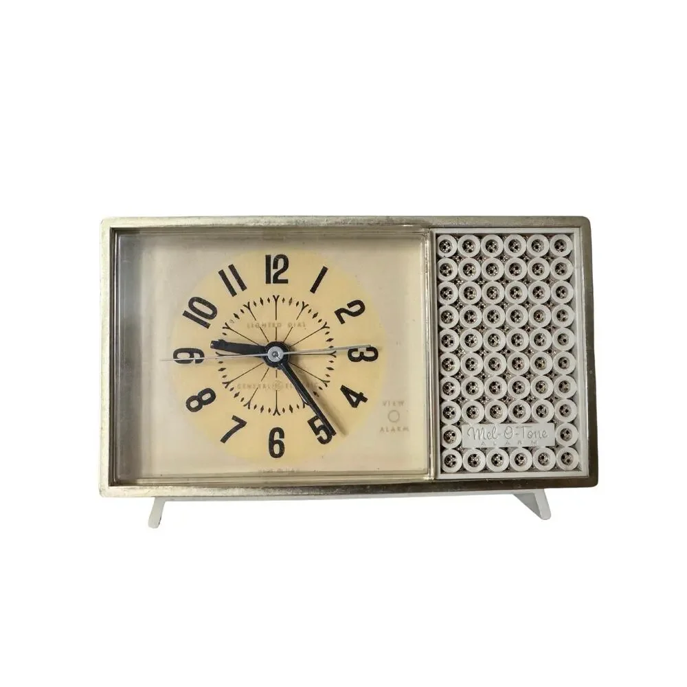 Vintage General Electric Clock MCM atomic Mel o tone TESTED Mid century modern